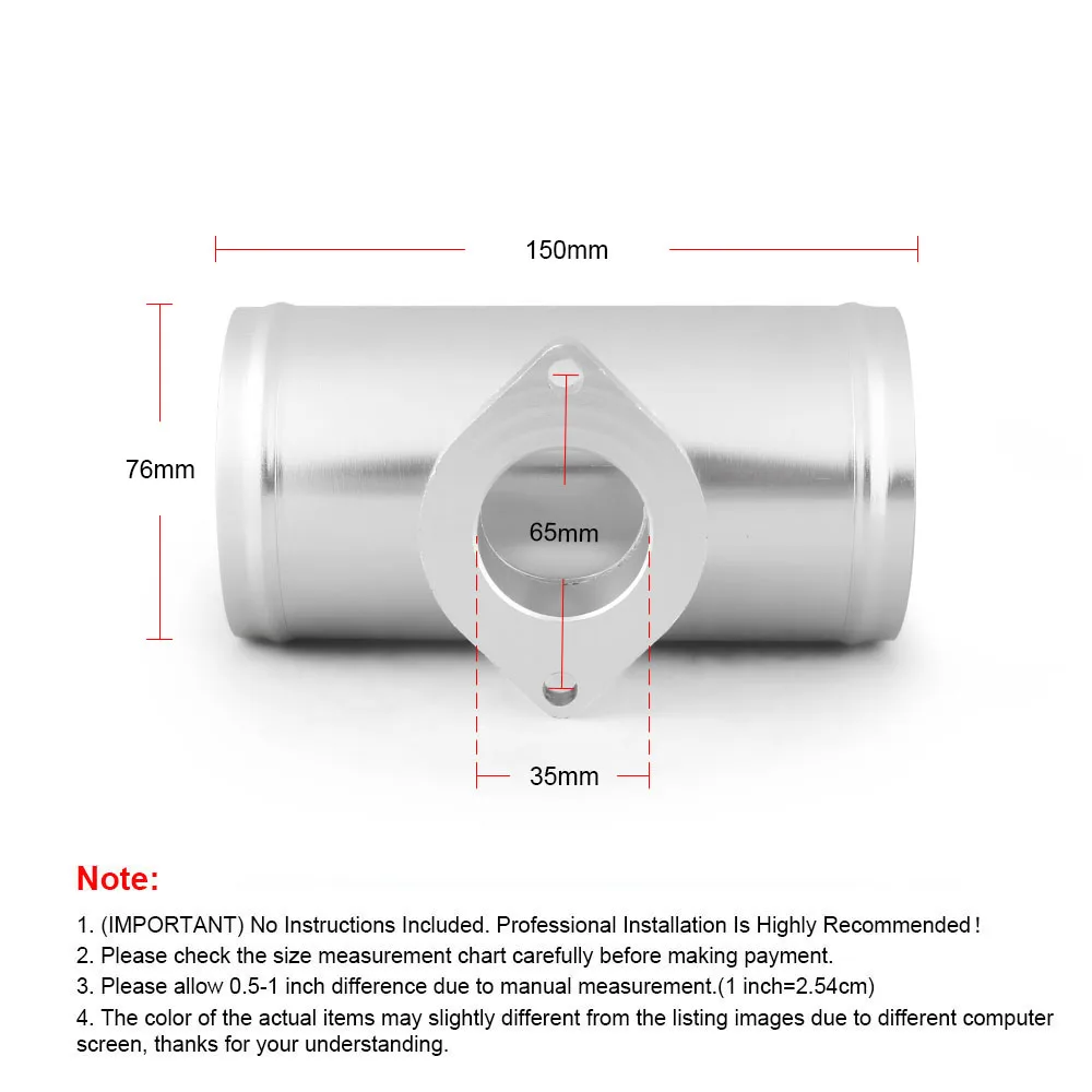 Type-RS Turbo Blow off Valve Adjustable 25psi BOV With 63mm or 76mm Flange Pipe For GD-RS FV RZ Blow Off Valve Adapter L=150mm
