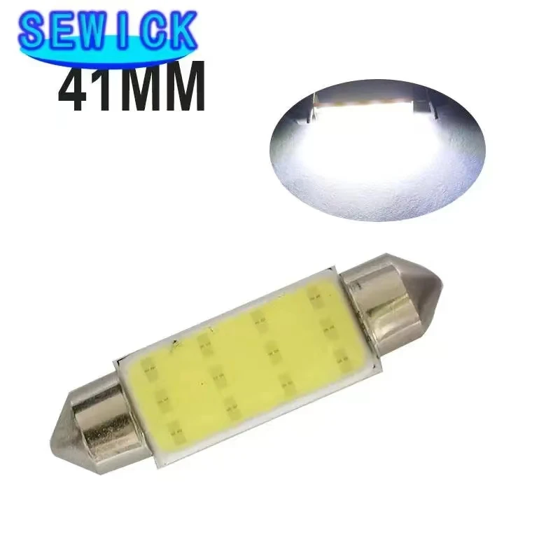 100Pcs C10W C5W LED COB Festoon 31mm 36mm 39mm 41/42mm 12V Bulbs for Cars License Plate Interior Reading Light 12SMD