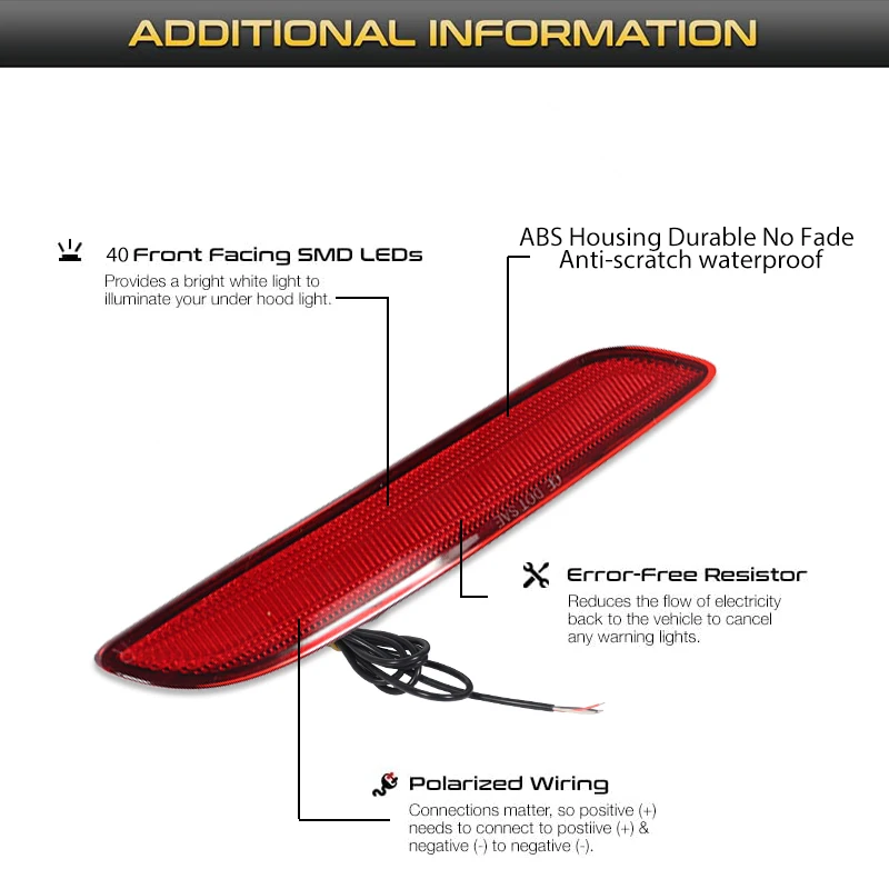 2pcs For 2017-2023 Chrysler & Pacifica Voyager Bumper Reflector Lights Function as Tail, Brake & Rear Fog Lamps Re