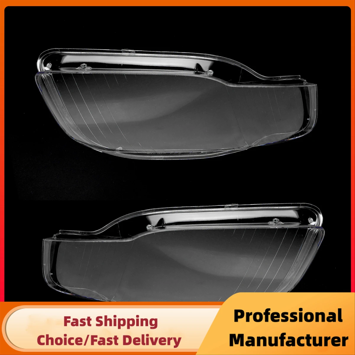 For Audi A4 B7 S4 RS4 2006 2007 2008 Front Headlight Lens Cover 1Pair Transparent Lampshade Clear Headlamp Cover Shell