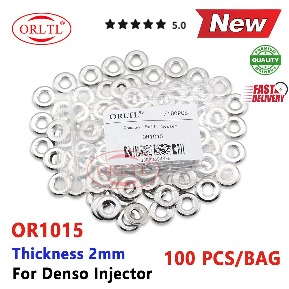 100PCS 2mm Diesel Injector Nozzle Washer For DENSO TOYOTA HILUX PRADO 3.0L D4D 095000-8290 095000-6250