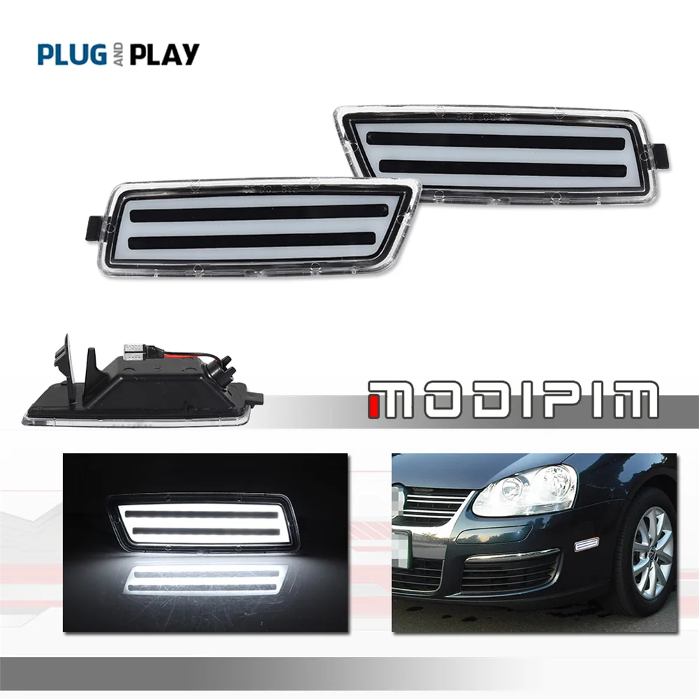 Amber / White LED Car Front Fender Flare Side Maker Parking Lights For VW Volkswagen MK5 Golf/GTI Rabbit Jetta R32 MK6 Golf TDI