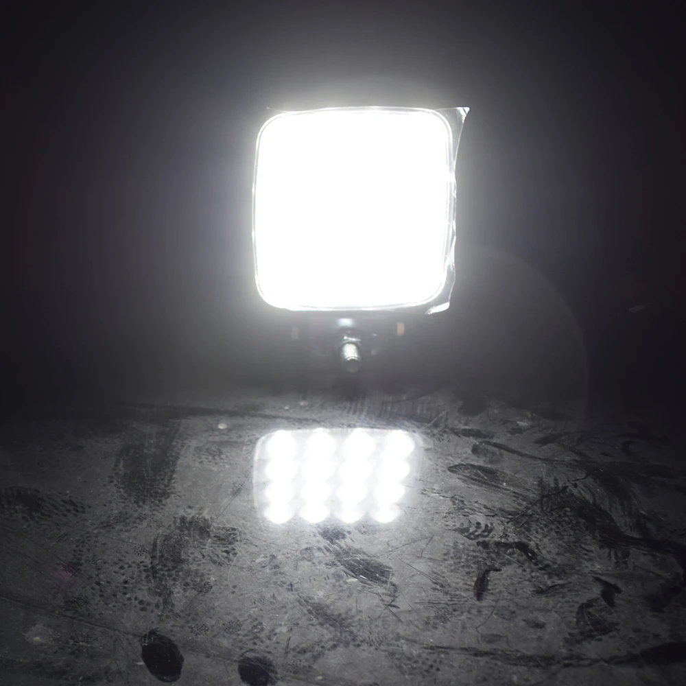 4 inch LED Flood Light Excavator Squar Forklift Tractor Heavy Duty Blub Offroad 12V 24V 6240LM Agricultural vehicles 1