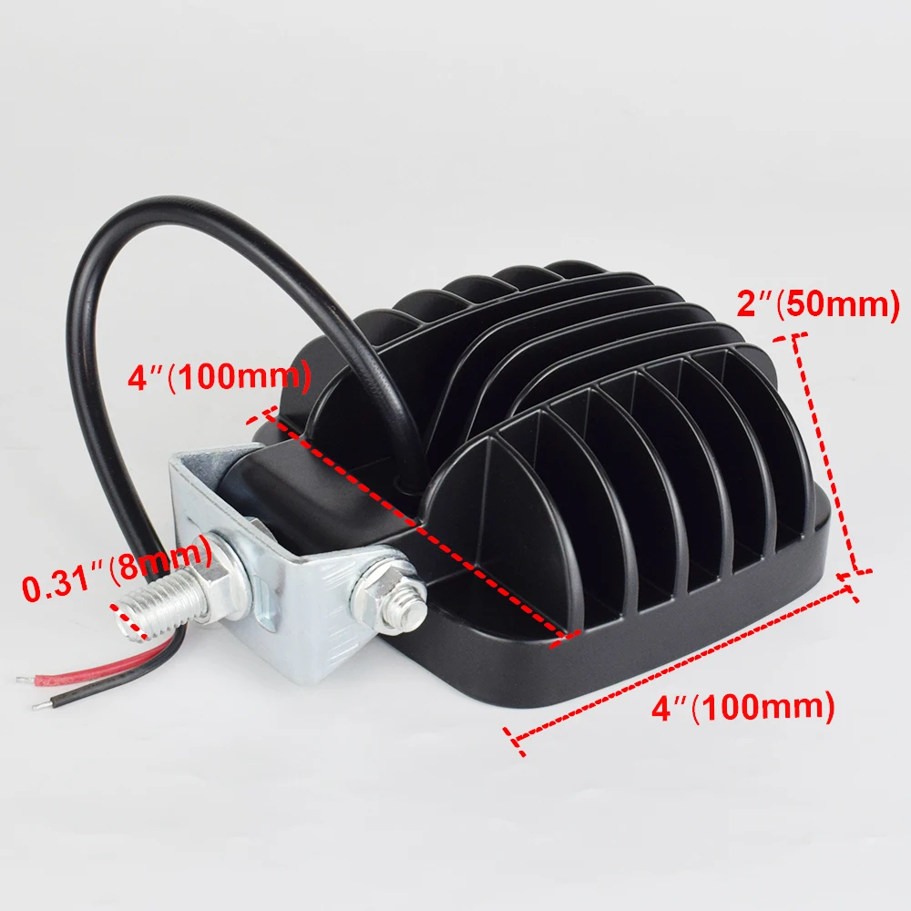 4 inch LED Flood Light Excavator Squar Forklift Tractor Heavy Duty Blub Offroad 12V 24V 6240LM Agricultural vehicles 1
