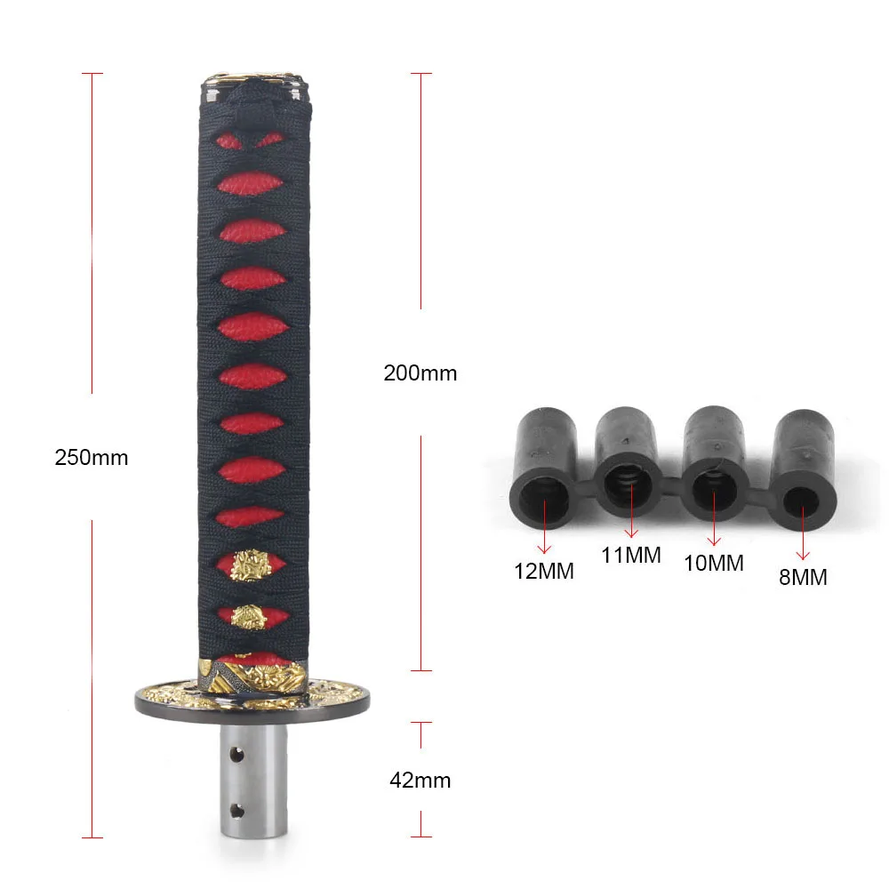 Universal 150MM/200MM/260MM JDM Katana Samurai Sword Shift Knob Shifter With Adapters Gear Shift knob