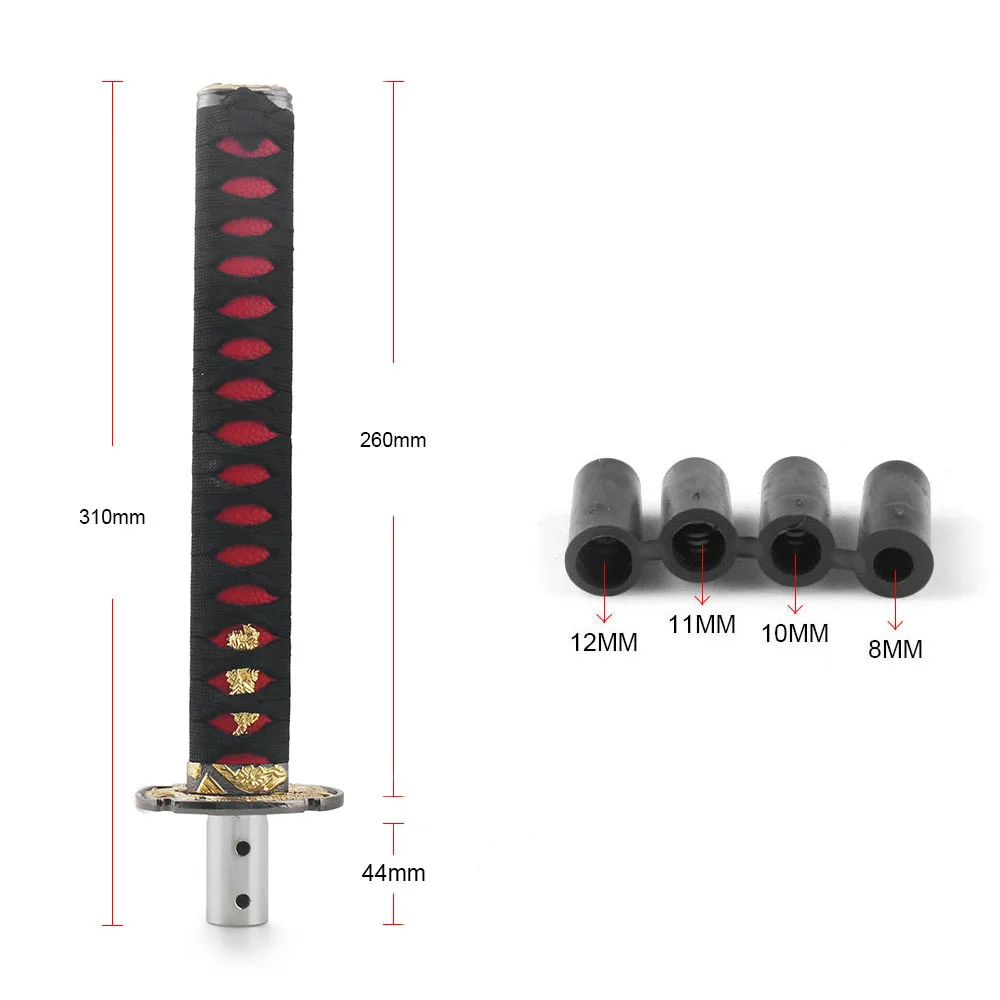 Universal 150MM/200MM/260MM JDM Katana Samurai Sword Shift Knob Shifter With Adapters Gear Shift knob