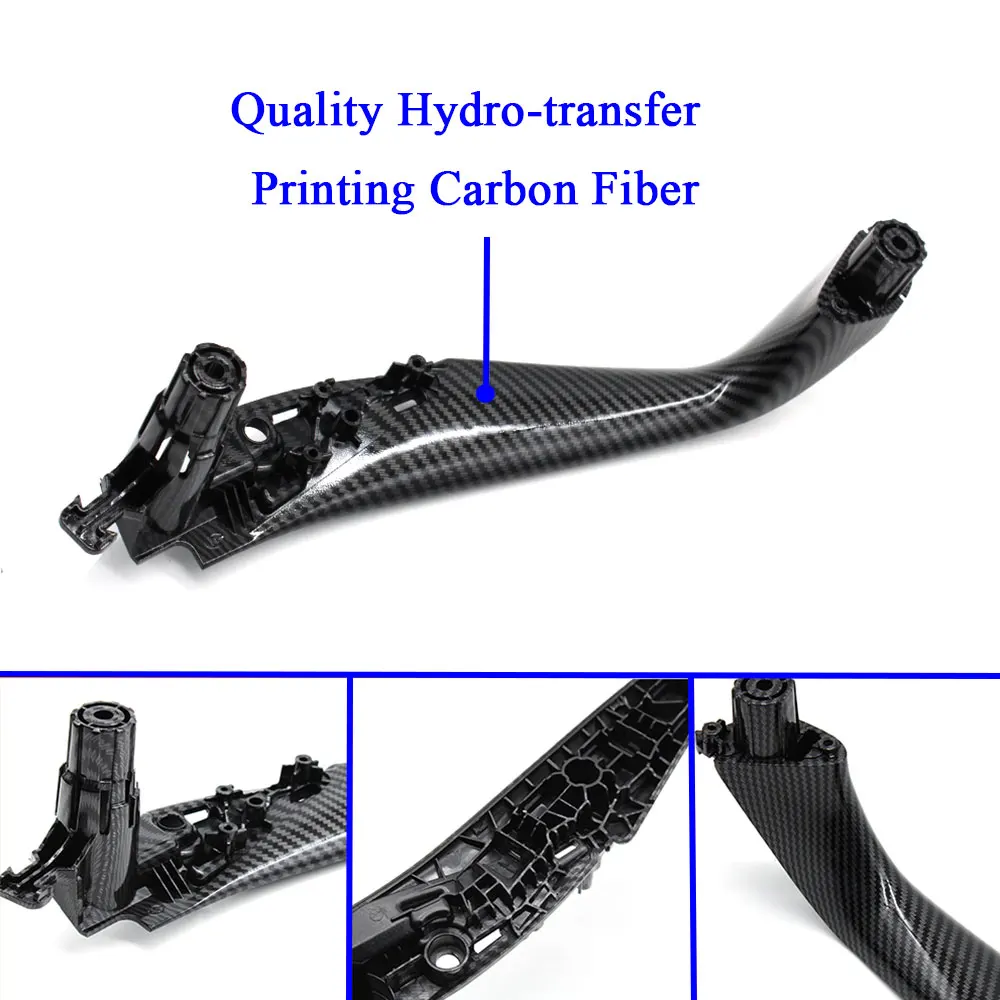 2/4PCS Left Right Carbon Fiber Interior Car Door Handle Inside Cover Trim For BMW 5 Series M5 G30 G31 F90 2017-2022 51417438523