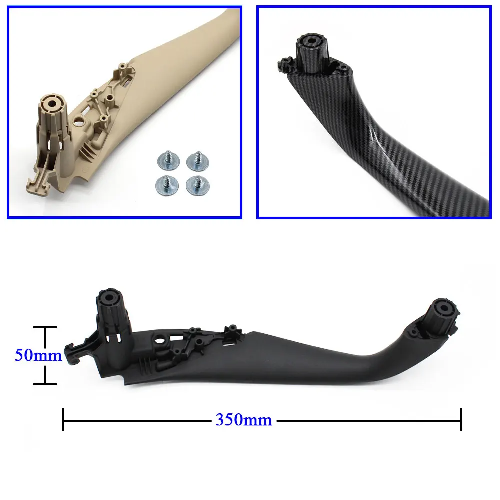 2/4PCS Left Right Carbon Fiber Interior Car Door Handle Inside Cover Trim For BMW 5 Series M5 G30 G31 F90 2017-2022 51417438523