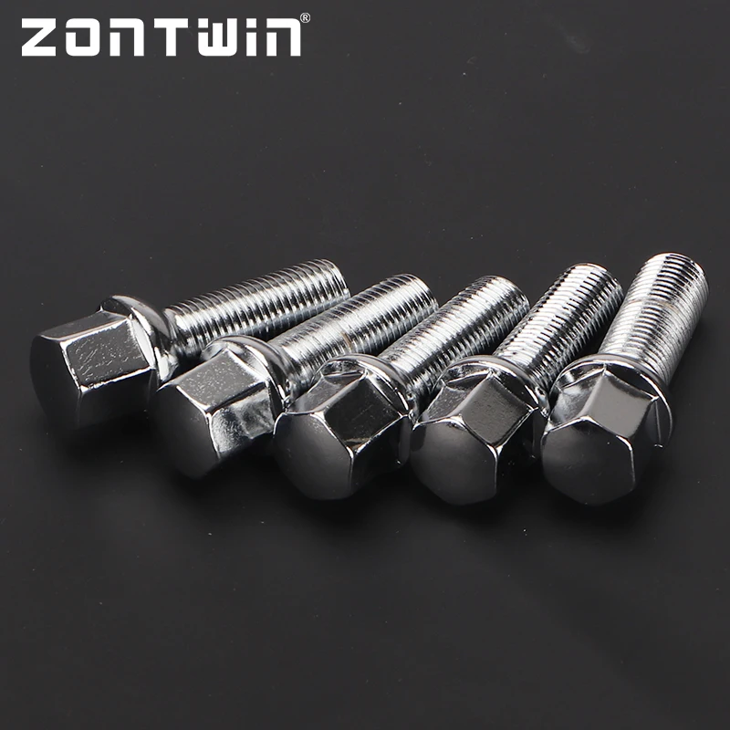 5Piece 28/35/40/45/50/55/60mm Lengthen Steel Wheel Bolts M14 X 1.5 12X1.5mm WHEEL NUTS SEAT SUIT FOR VW Volkswagen