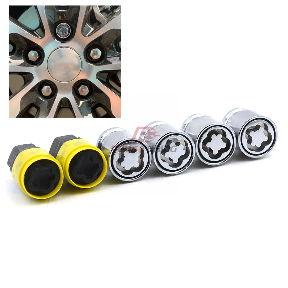 36mm M12x1.5 M12x1.25 Security Anti Theft Steel Special Key Car Locking Wheel Lug Nuts Lock Nut