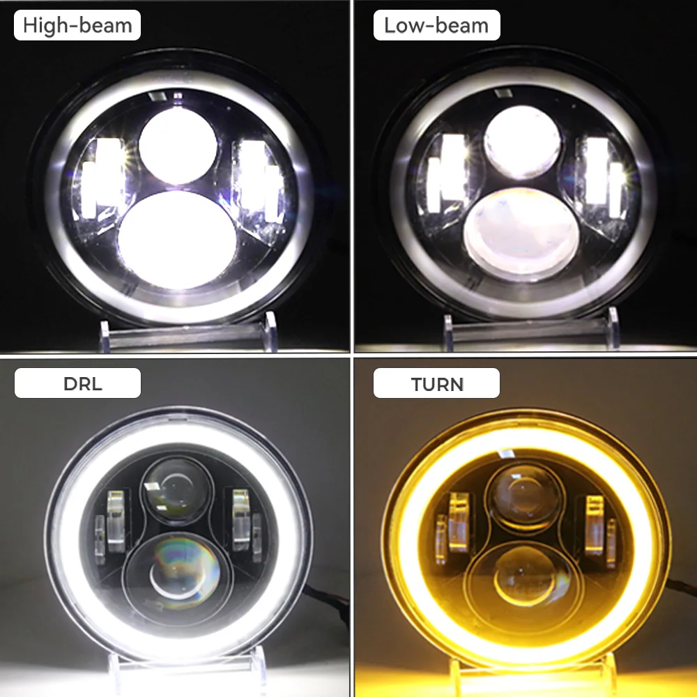 for Nissan Patrol Y60 Hummer H1&H2 Lada 4X4 7inch LED Headlight DRL For Wrangler TJ JK LJ CJ 7inch for Land Rover Defender