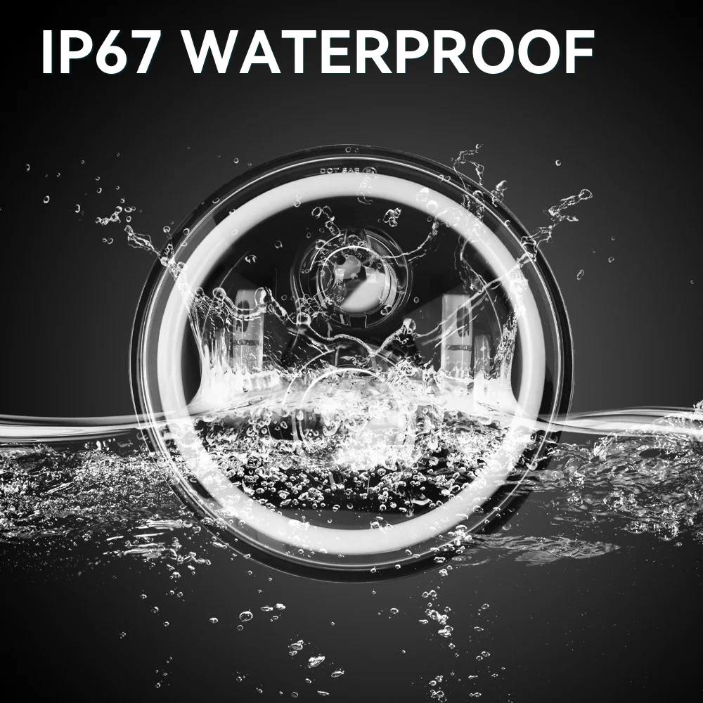 for Nissan Patrol Y60 Hummer H1&H2 Lada 4X4 7inch LED Headlight DRL For Wrangler TJ JK LJ CJ 7inch for Land Rover Defender