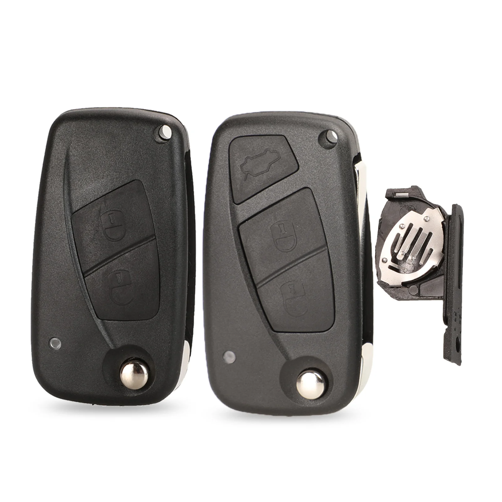 Jingyuqin 10pcs/lot GT10/SIP22 Black/Blue Flip Remote Key Shell Case For FIAT Punto Ducato Stilo Panda Iveco Lancia 2/3 Buttons