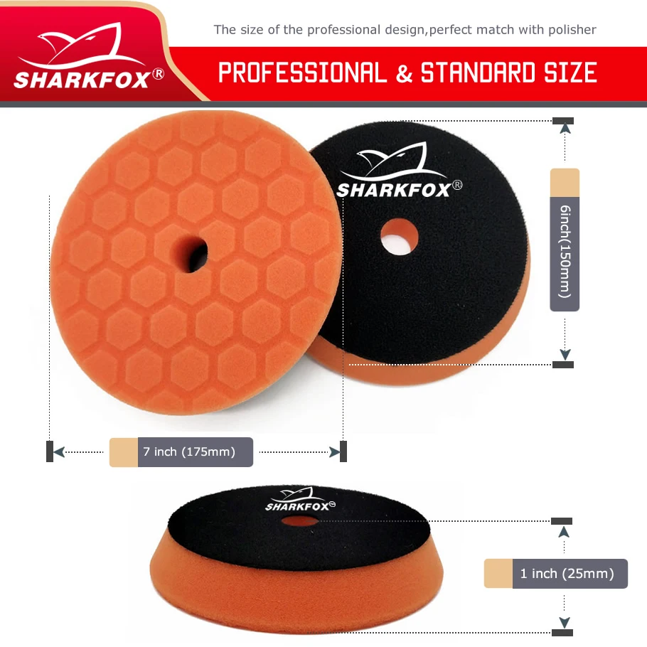 Sharkfox 5/6 inch Car Polishing Pad Sponge Buffing Waxing Clean Polish Buffer Drill Wheel Polisher Removes Scratches Car Repair