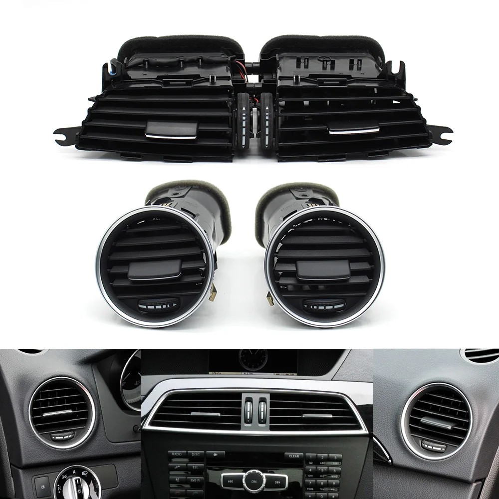 Front Dashboard Air Conditioner Left Right AC Vent Grille Assembly For Mercedes Benz C Class W204 LCI 2011-2014 C200 C260 C300