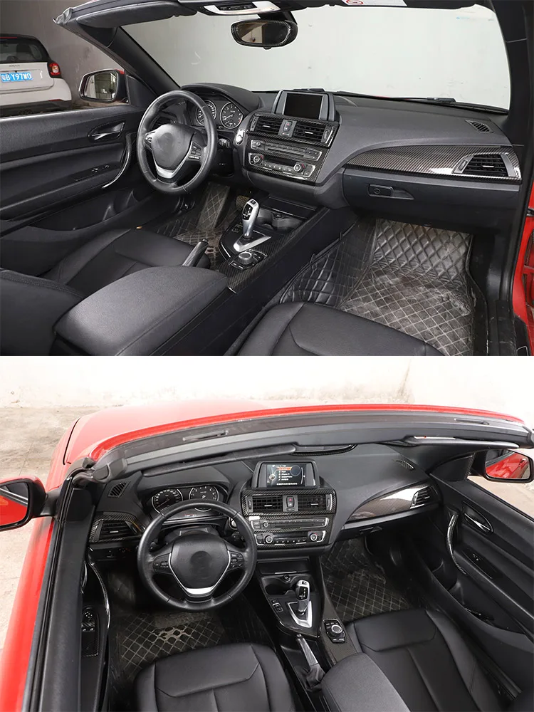 For BMW 1 2 Series F20 F21 F22 F23 2012-2018 ABS Carbon Fiber Car Center Control Interior Decoration Sticker Car Accessories