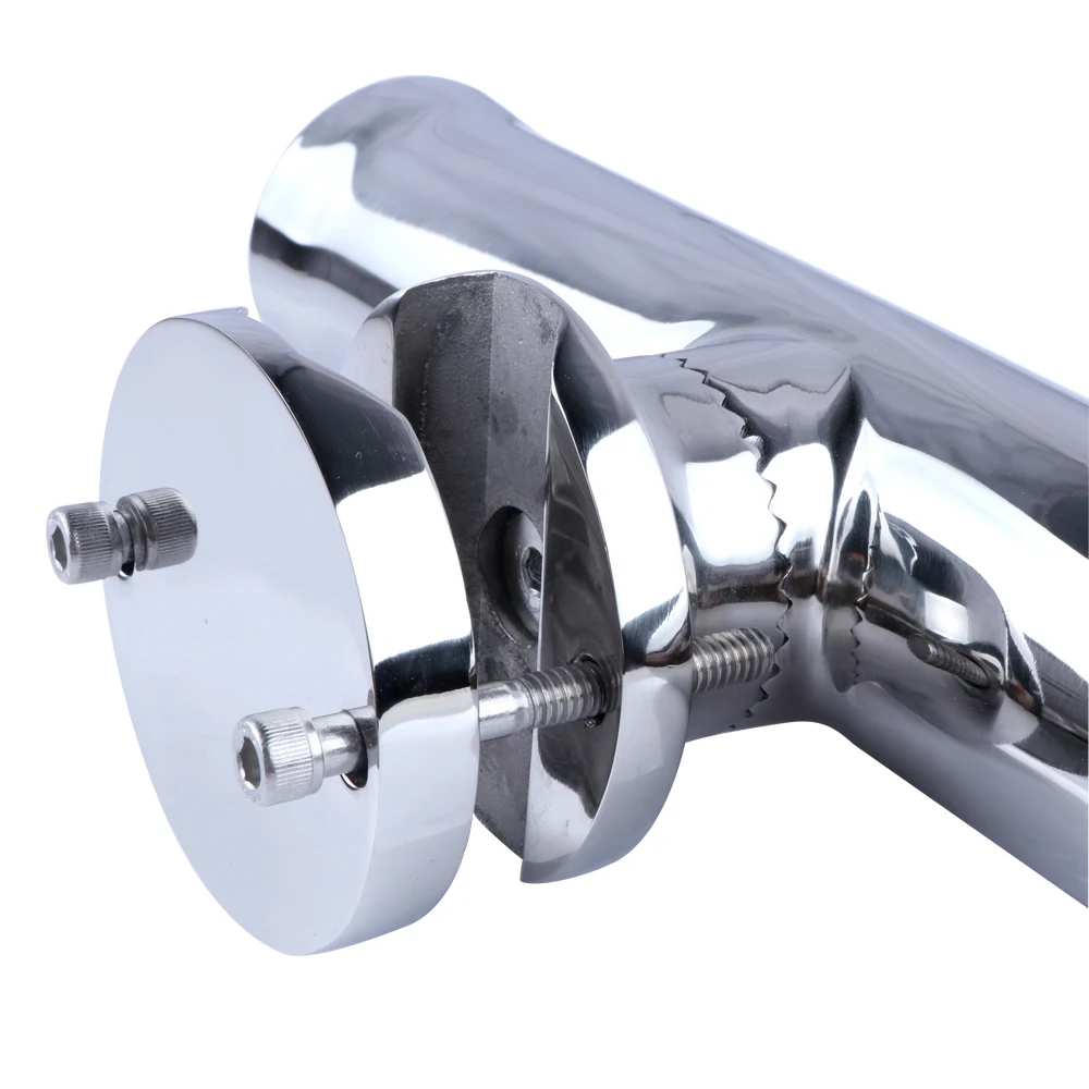 (2X) Tournament Style Clamp on Boat Fishing Rod Holder Stainless Steel Adjustable Fit for 1-1/4' to 2' Fishing Tackle Tube