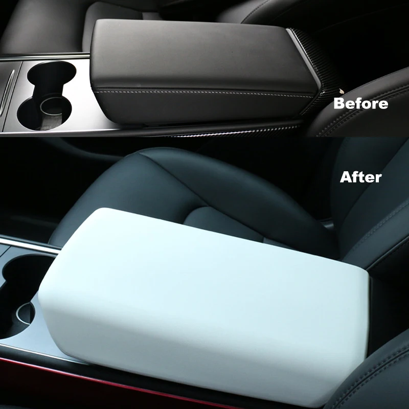 Car Center Console Armrest Pad For Tesla Model 3 Y 2017-2024 TPE Soft Case Lid Auto Central Armrest Box Cover Accessories