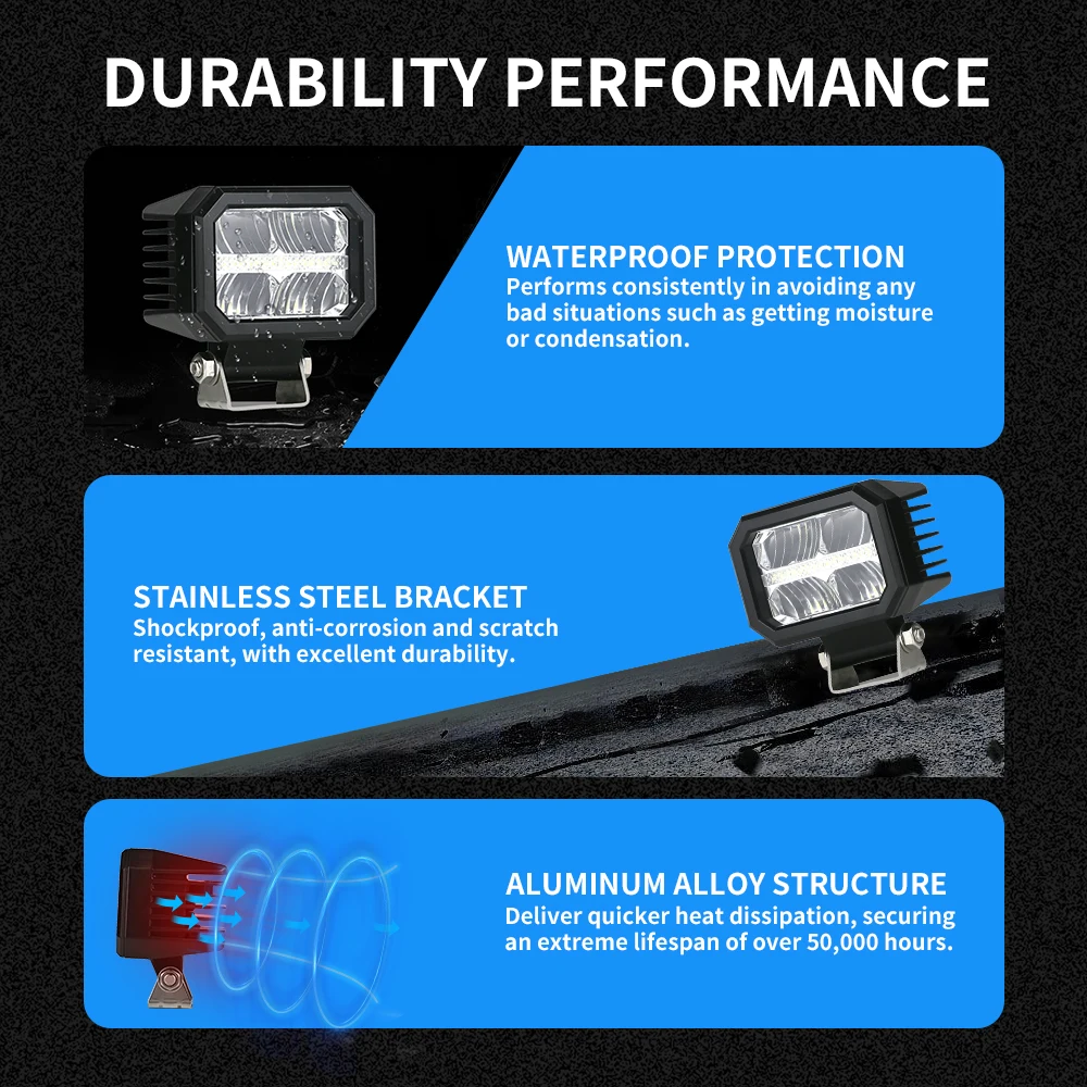 NLpearl 4 inch Led Work light Bar off road High Power Spotlights Motorcycle Offroad Driving for 4x4 ATV Car Truck Accessories