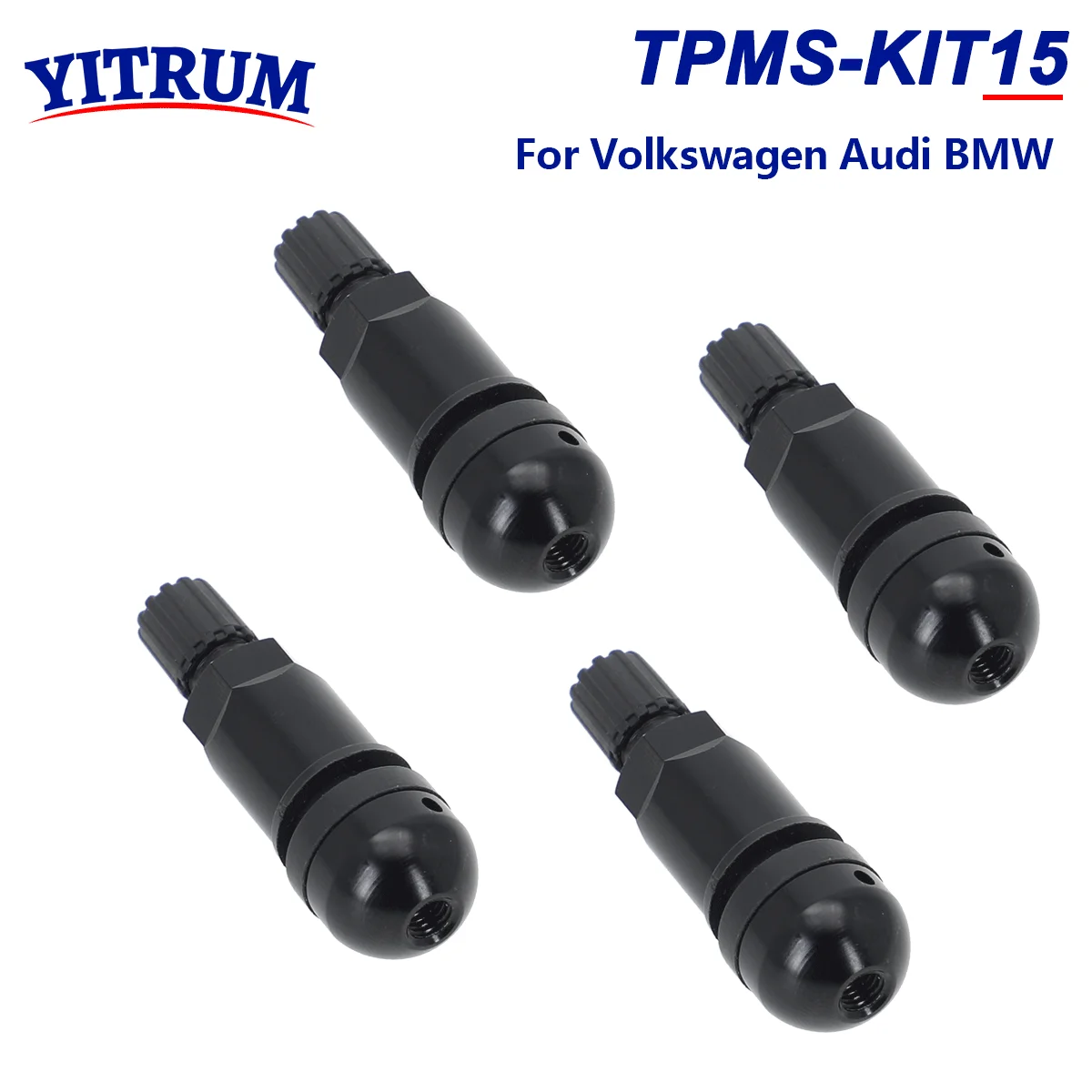 TPMS Tire Pressure Sensor Black Aluminum Rubber Valve Stem Replacement Repair Kit For Hyundai Kia Honda Nissan BMW GM Chevrolet