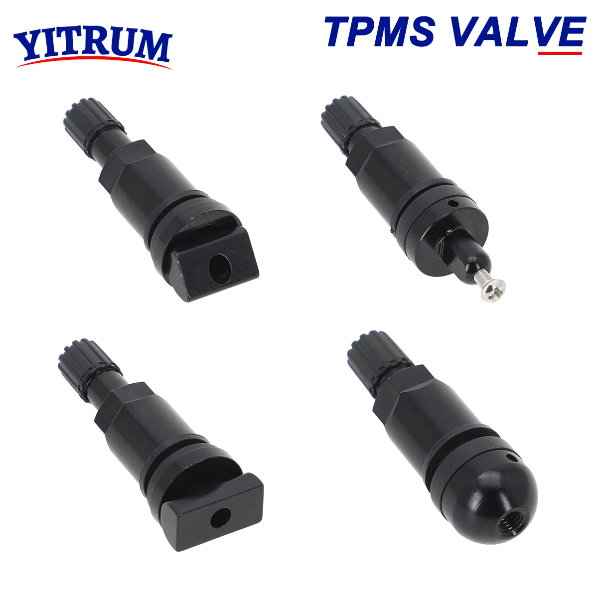 TPMS Tire Pressure Sensor Black Aluminum Rubber Valve Stem Replacement Repair Kit For Hyundai Kia Honda Nissan BMW GM Chevrolet