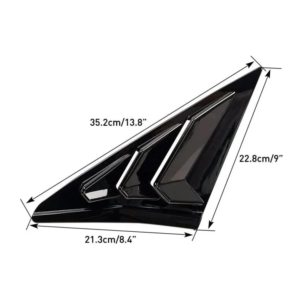 For Honda Rear Side Window Louvers Shutter ABS Air Vent Scoop Shades Shutter Cover Trim For Civic Type R Hatchback 2019-2021