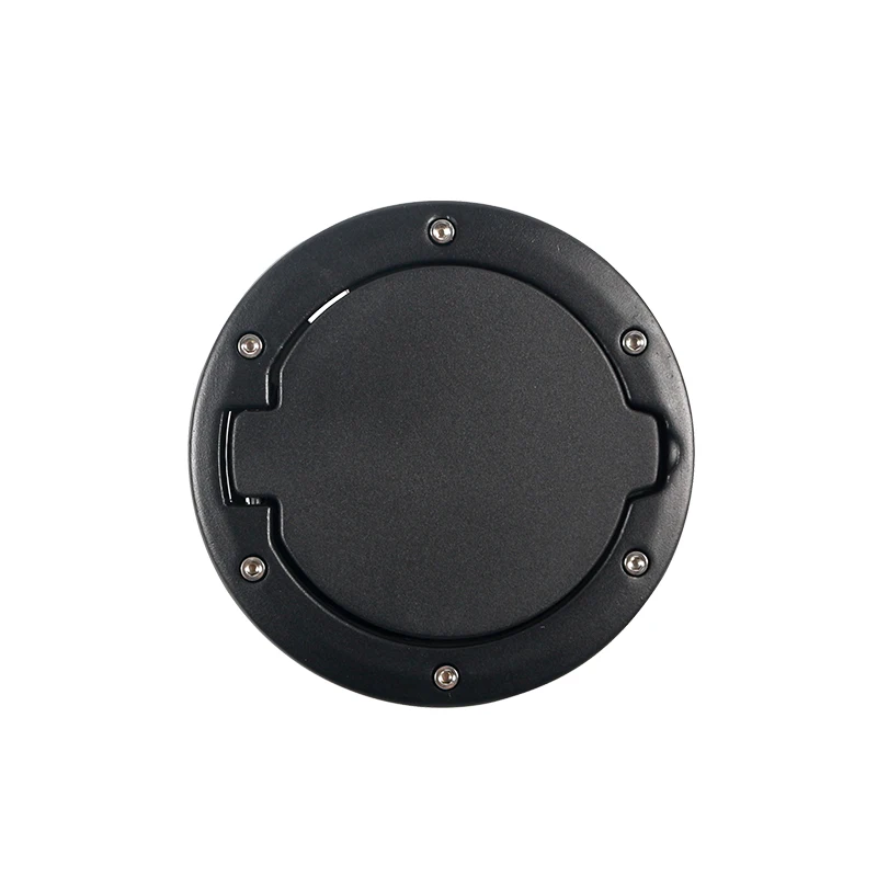Fuel Tank Cap Cover Auto Car Aluminum Alloy ABS Fuel Door Gas Lid Tank Cap Cover Black for Jeep Wrangler JK JKU 2007-2018