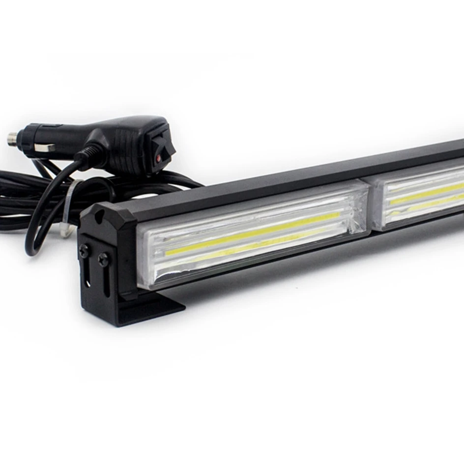 COB Amber Signal Light LED Traffic Adviser Car Emergency Strobe Lights Bar Yellow Red Blue Vehicle Flash Beacon 12V 24V