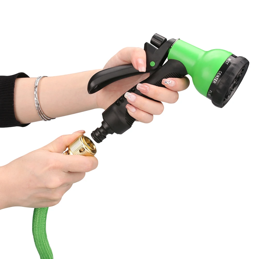 25/50/75/100ft Portable Garden Hose Water Gun For Cleaning Car Wash Machine Watering Sprinkler Durable Water Gun with Water Hose
