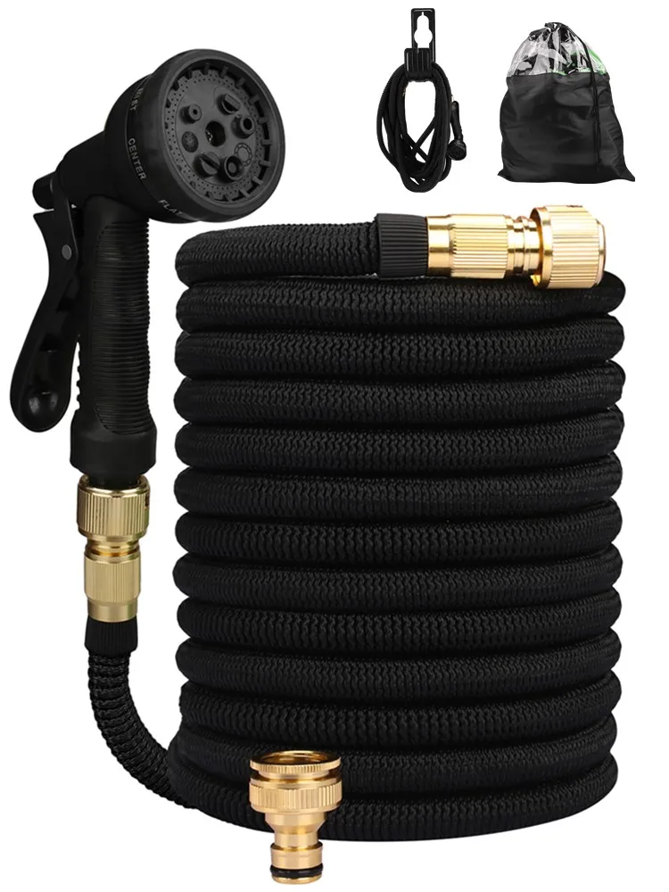 25/50/75/100ft Portable Garden Hose Water Gun For Cleaning Car Wash Machine Watering Sprinkler Durable Water Gun with Water Hose