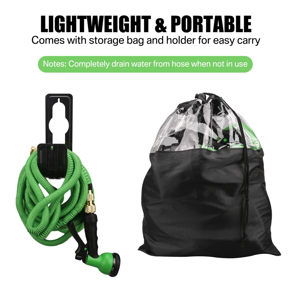 25/50/75/100ft Portable Garden Hose Water Gun For Cleaning Car Wash Machine Watering Sprinkler Durable Water Gun with Water Hose