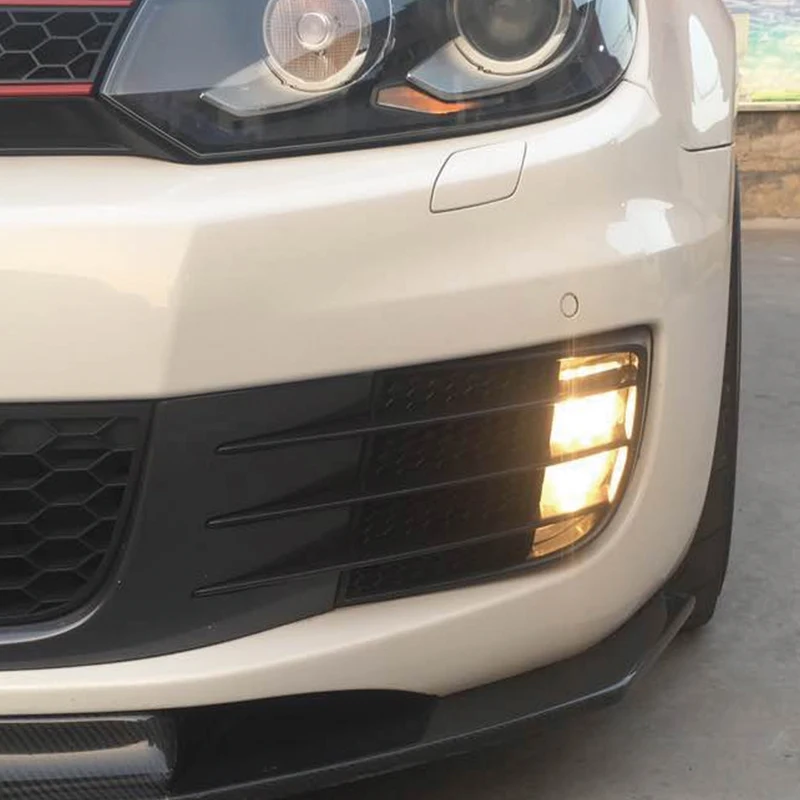 For VW Volkswagen Golf 6 MK6 VI GTI R R20 ABS Fog Lamps Shade Car Front Fog Light Hoods Eyebrow Eye Wind Knife Cover Trim