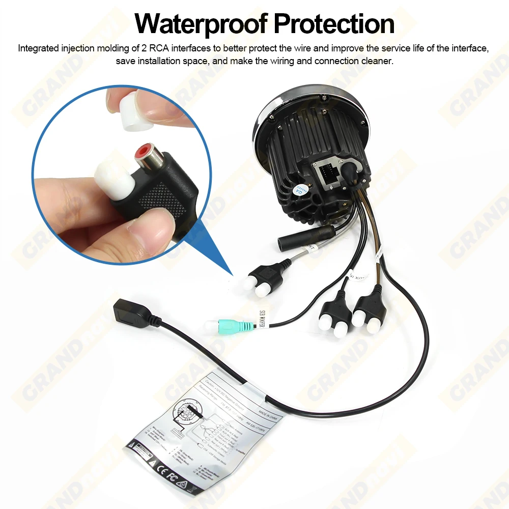 GRANDnavi Bluetooth Marine Stereo Boat Radio Waterproof FM AM Digital Media Audio Player For Yacht Gauge ATV UTV Cart Motorcycle