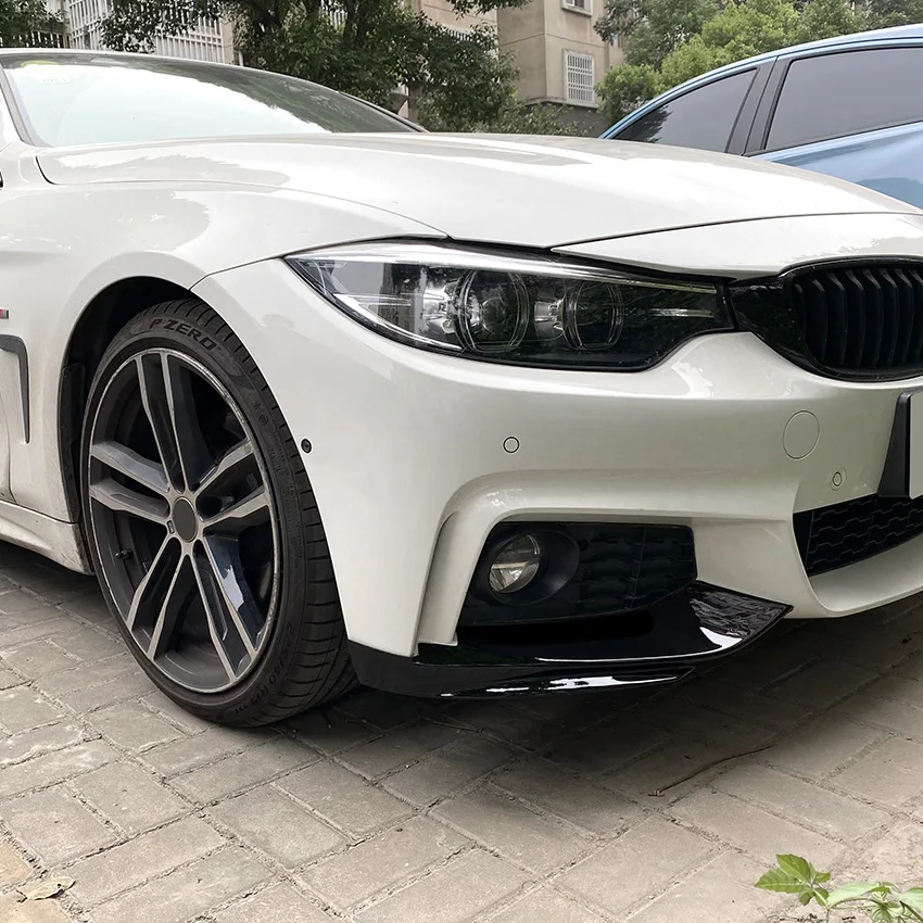 For BMW F32 F33 F36 4 Series 2014-2020 M-Sport M-Tech Front Bumper Lip Spoiler Carbon Fiber Look/Gloss Black Air Splitters