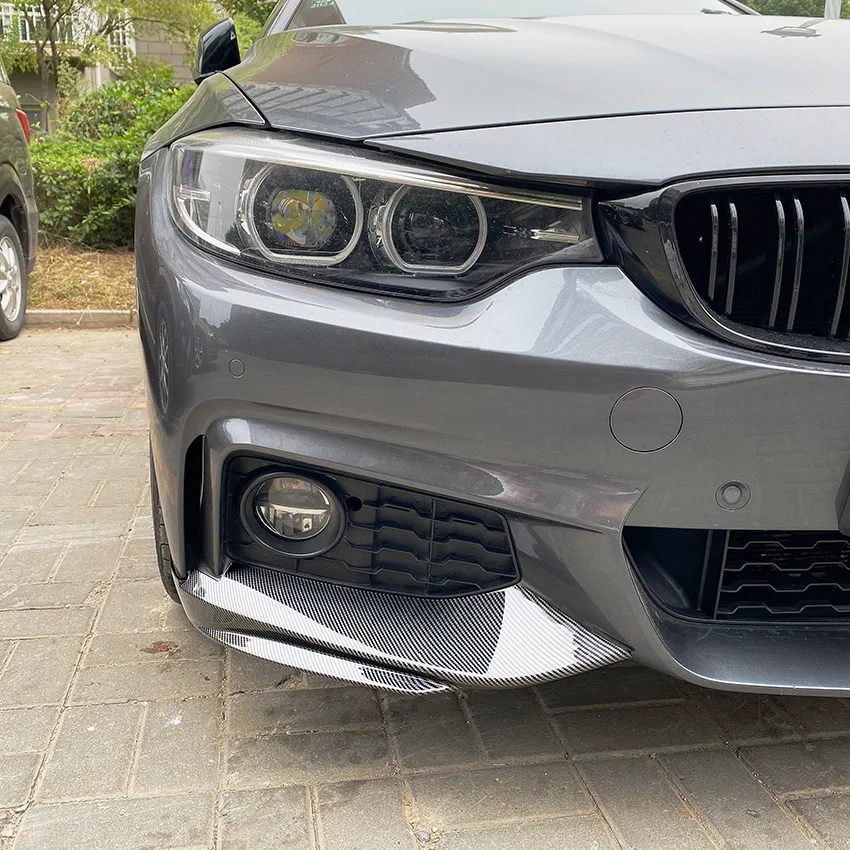 For BMW F32 F33 F36 4 Series 2014-2020 M-Sport M-Tech Front Bumper Lip Spoiler Carbon Fiber Look/Gloss Black Air Splitters