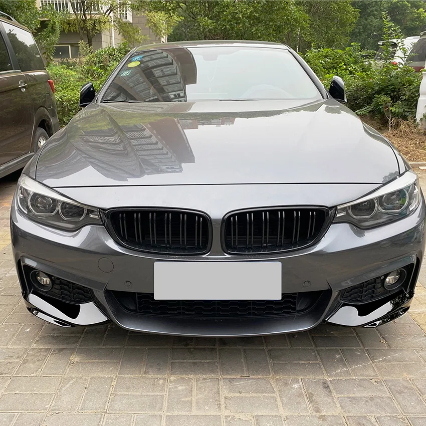 For BMW F32 F33 F36 4 Series 2014-2020 M-Sport M-Tech Front Bumper Lip Spoiler Carbon Fiber Look/Gloss Black Air Splitters