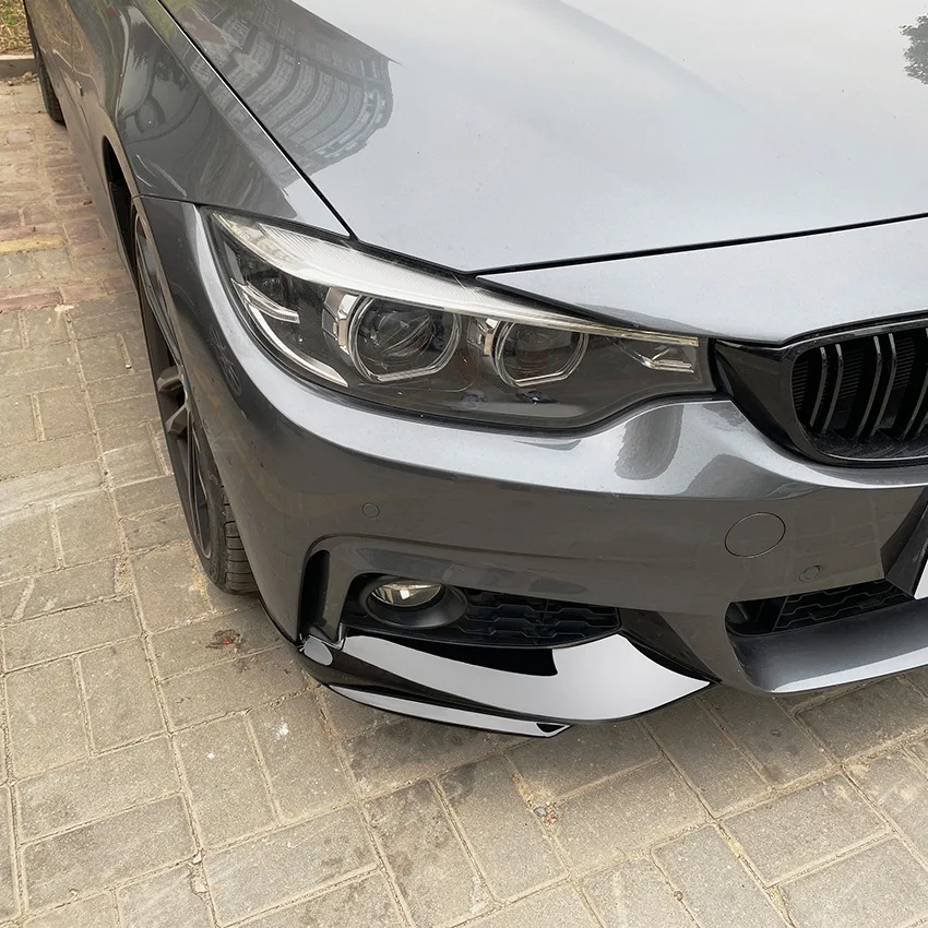 For BMW F32 F33 F36 4 Series 2014-2020 M-Sport M-Tech Front Bumper Lip Spoiler Carbon Fiber Look/Gloss Black Air Splitters
