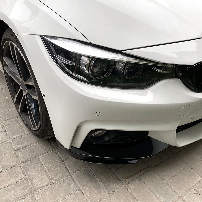 For BMW F32 F33 F36 4 Series 2014-2020 M-Sport M-Tech Front Bumper Lip Spoiler Carbon Fiber Look/Gloss Black Air Splitters