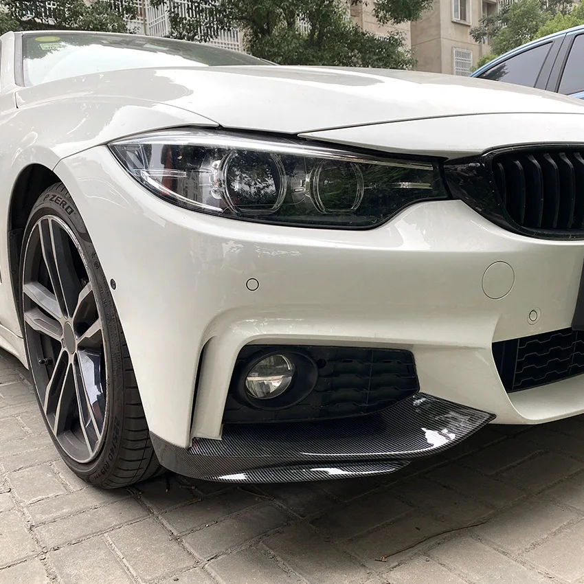 For BMW F32 F33 F36 4 Series 2014-2020 M-Sport M-Tech Front Bumper Lip Spoiler Carbon Fiber Look/Gloss Black Air Splitters
