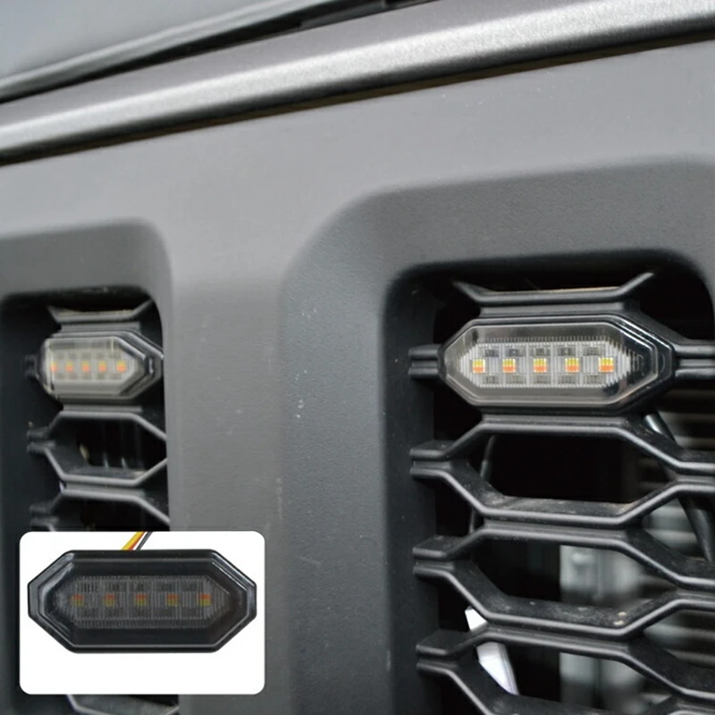 LED Front Grille Lights White Amber Light External Grille Lamps For Suzuki Jimny JB64 JB74 2019 2020 2021