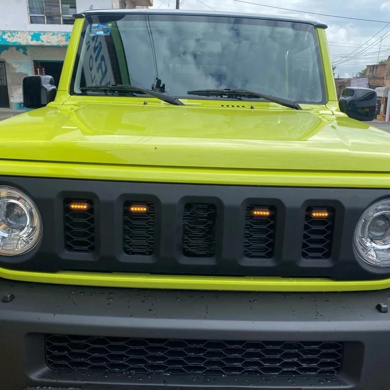 LED Front Grille Lights White Amber Light External Grille Lamps For Suzuki Jimny JB64 JB74 2019 2020 2021