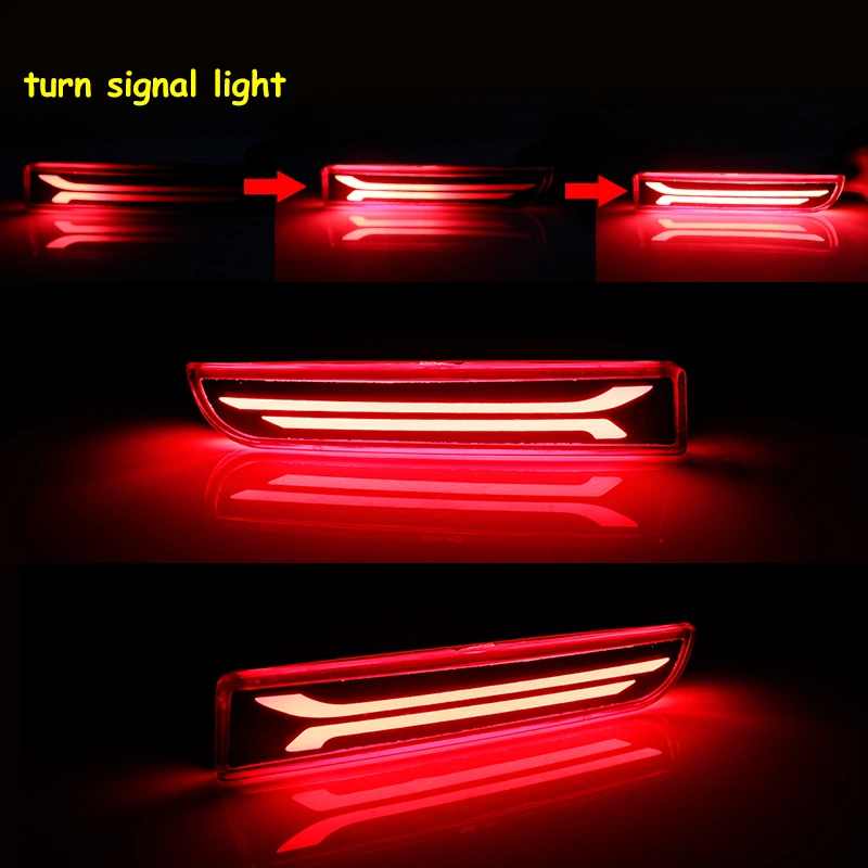 2x For Mitsubishi Lancer Evo X Outlander Red Reflector Rear Back Tail LED Bumper Brake Stop Running Light Fog Lights Turn Light