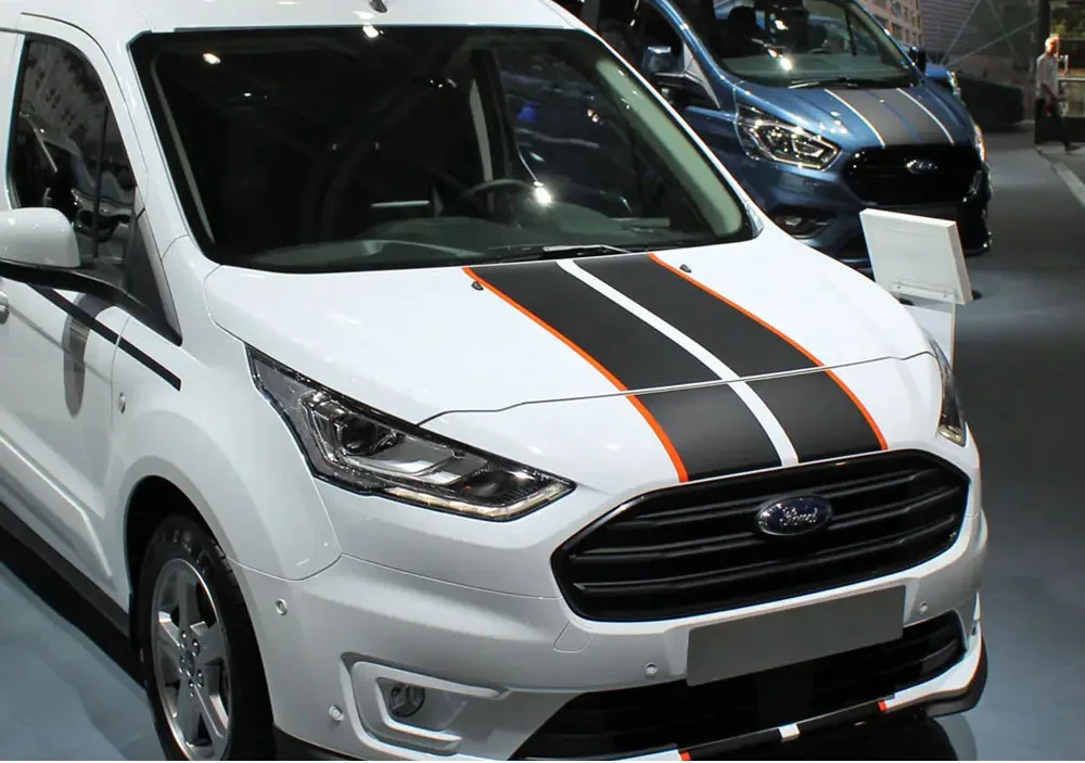 4Pcs/Lot Car Hood Rear Door Stickers For Ford Transit Connect Tuning Accessories Camper Van Auto Sport Vinyl Decals