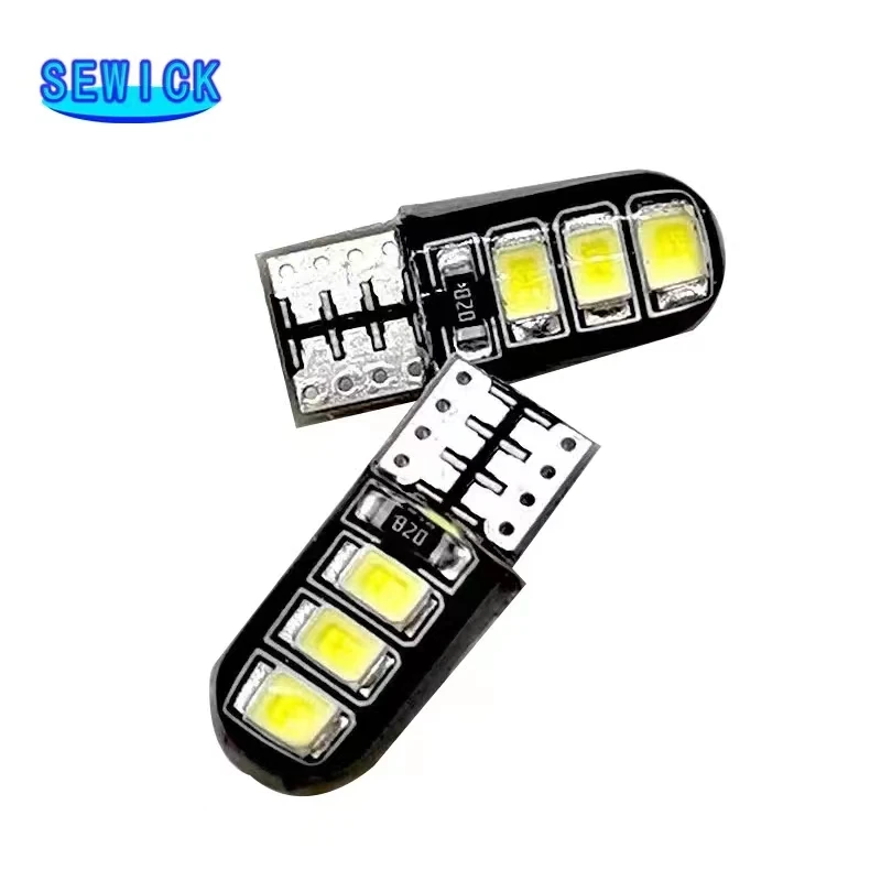 100Pcs Wholesale T10 Silicone Case 6 SMD LED Car Reading Dome Lights W5W WY5W 6LED 6SMD Wedge Turn Side Lamps Parking Bulb 12V