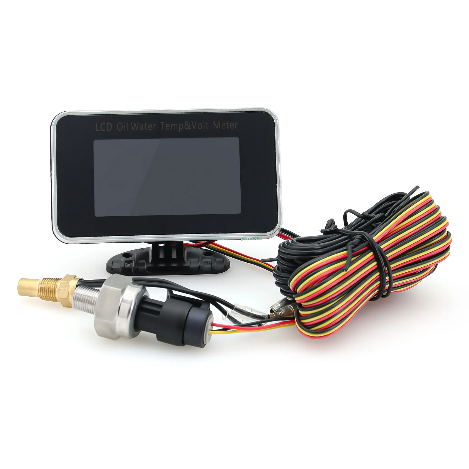 3 IN 1 LCD Gauge Mulitifunctional Oil Temperature+Water Temperature+Voltmeter with Sensor 1/8NPT for Truck 12V24V