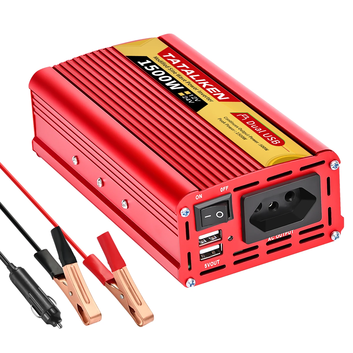 Power Inverter Brazil Socket 600W/1500W/2000W/2500W DC 12V/24V to AC 110V/220V Portable Car Charger Converter Auto accessories