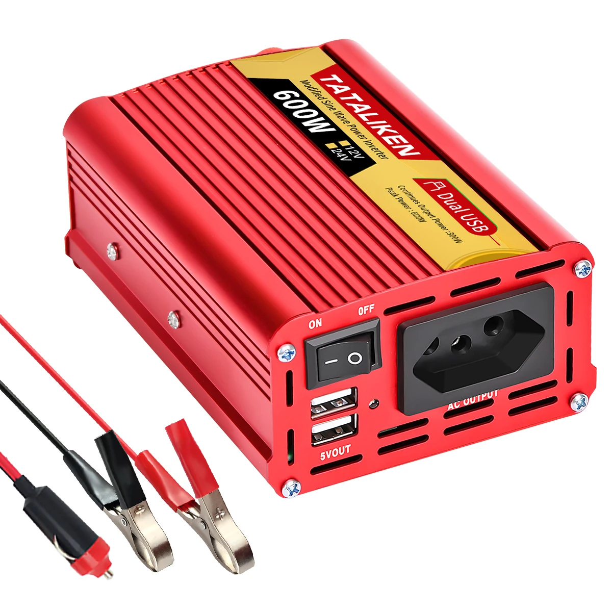 Power Inverter Brazil Socket 600W/1500W/2000W/2500W DC 12V/24V to AC 110V/220V Portable Car Charger Converter Auto accessories
