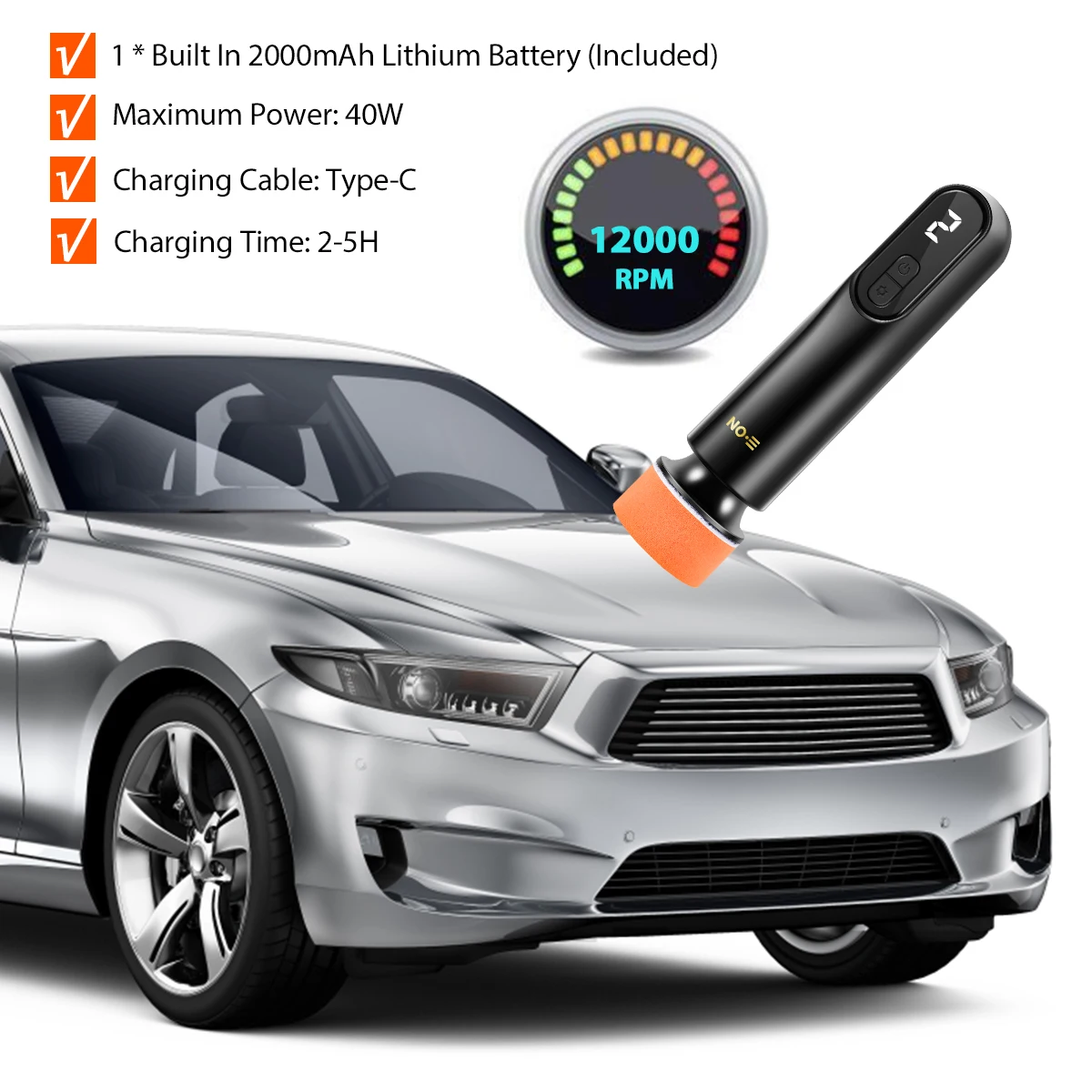 Car Polishing Machine Wireless Electric Polishing Sanding Wax Tool for Vehicle Paint Scratch Repairing Tool Electric Car Buffer