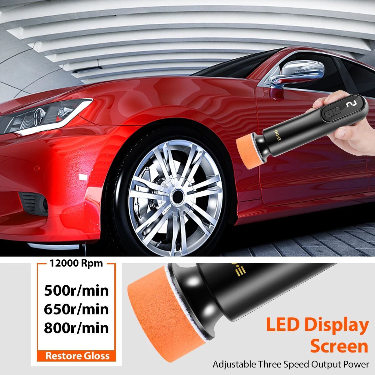 Car Polishing Machine Wireless Electric Polishing Sanding Wax Tool for Vehicle Paint Scratch Repairing Tool Electric Car Buffer
