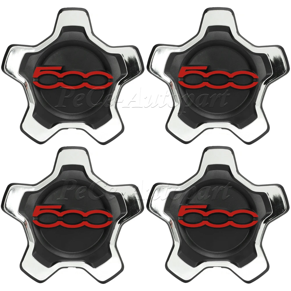 4Pcs Hubcap Cupping For Fiat 500x Silver/Black/Red 735626312 735626311 Wheels Centre Hub Caps Set Dust Cover Wheel Hub 16 inch
